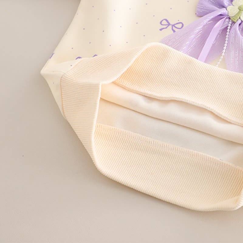 Completo da bambina composto da top in tulle con fiocco e jeans. - image 8
