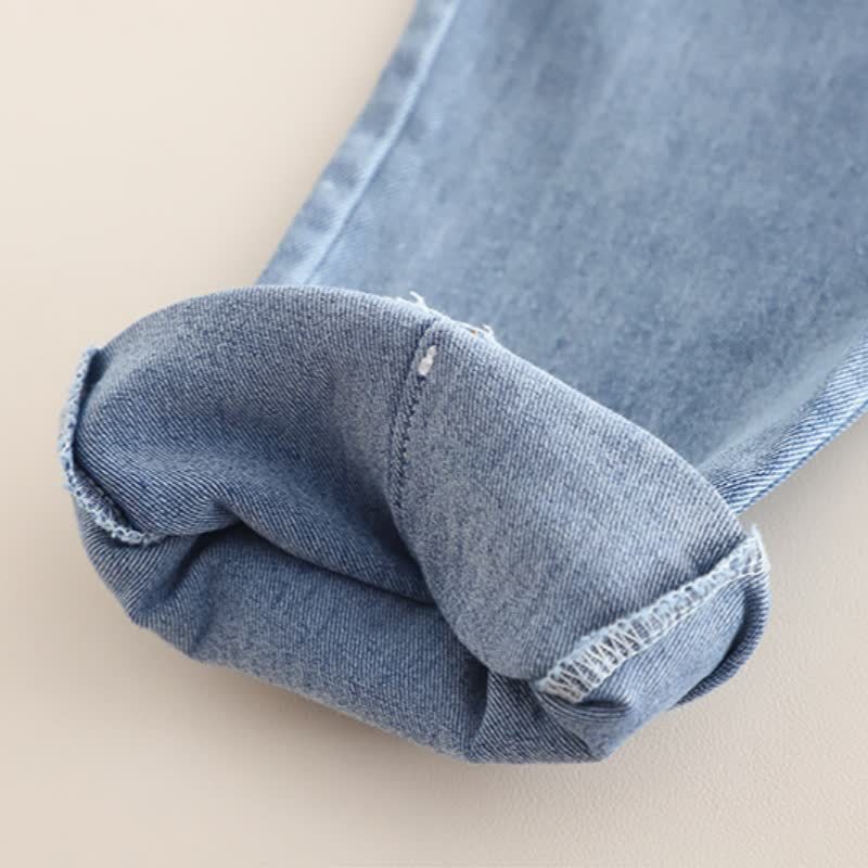 Completo da bambina composto da top in tulle con fiocco e jeans. - image 12