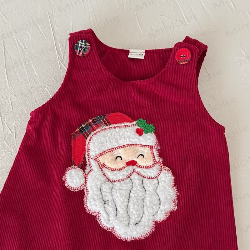 Tutina senza maniche in velluto a coste per neonato con motivo Babbo Natale - image 11
