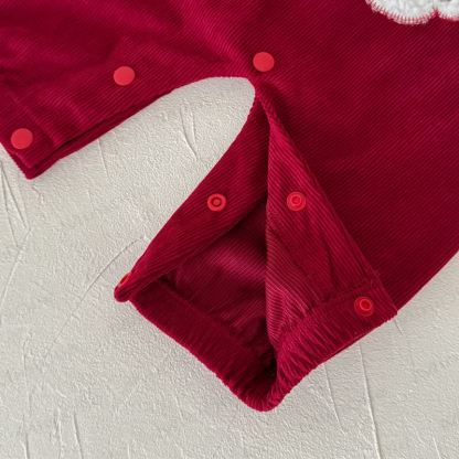 Tutina senza maniche in velluto a coste per neonato con motivo Babbo Natale - image 12