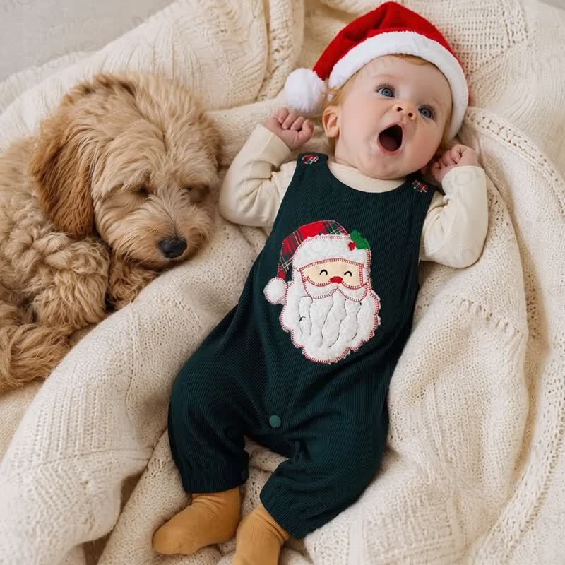Tutina senza maniche in velluto a coste per neonato con motivo Babbo Natale - image 15