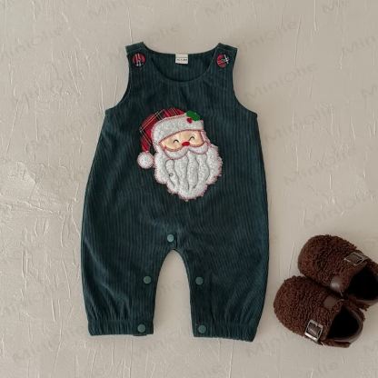 Tutina senza maniche in velluto a coste per neonato con motivo Babbo Natale - image 18
