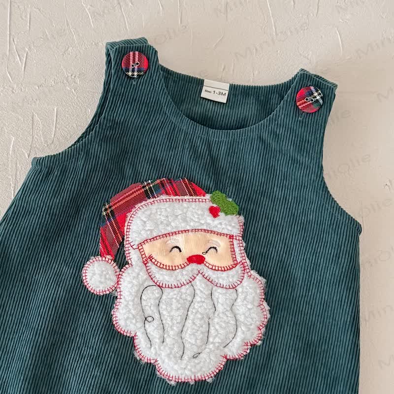 Tutina senza maniche in velluto a coste per neonato con motivo Babbo Natale - image 20