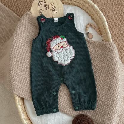 Tutina senza maniche in velluto a coste per neonato con motivo Babbo Natale - image 23