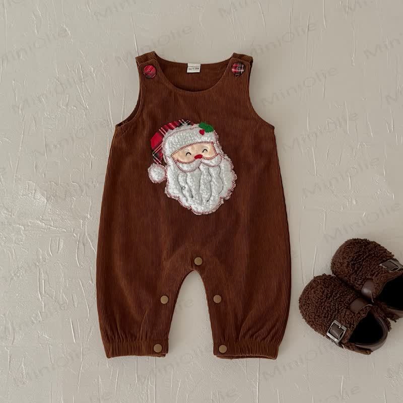 Tutina senza maniche in velluto a coste per neonato con motivo Babbo Natale - image 31