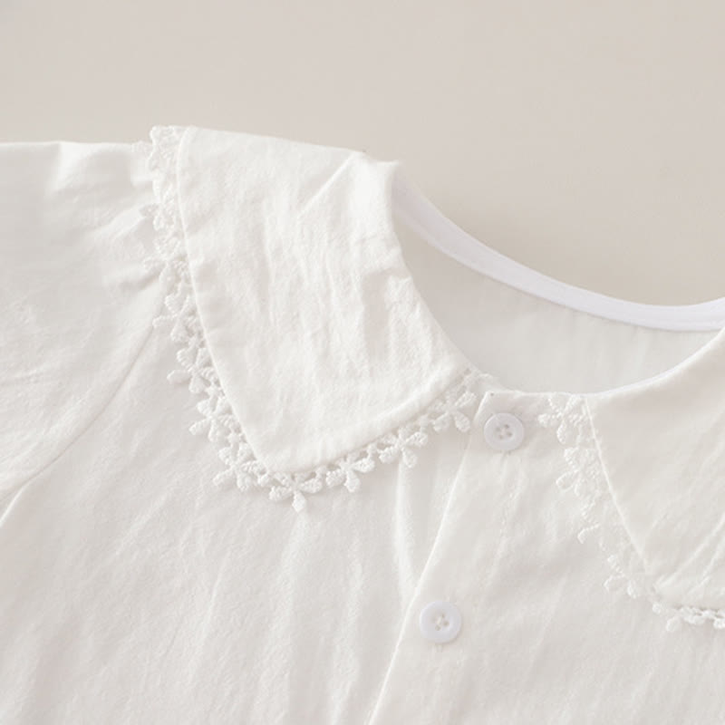 Completo da 3 pezzi in denim a maglia floreale per bambina - image 9