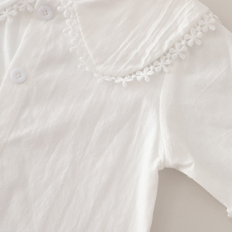 Completo da 3 pezzi in denim a maglia floreale per bambina - image 11
