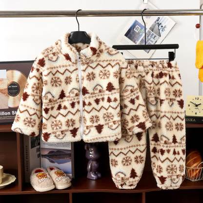 Set da salotto per bambini in peluche con cerniera, composto da 2 pezzi. - Beige - 10-11T - image 3
