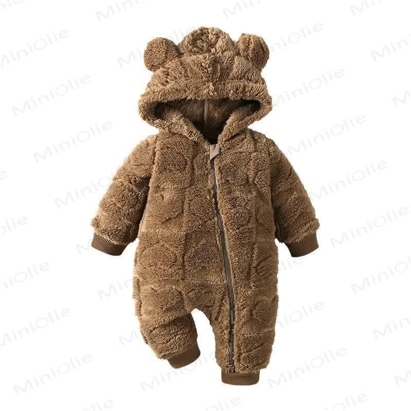 Tutina in pile con cappuccio e orecchie da orsetto Baby Love - Marrone - 12-18 mesi - image 6