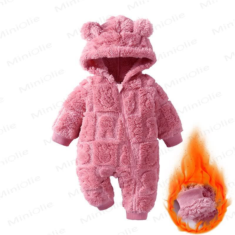 Tutina in pile con cappuccio e orecchie da orsetto Baby Love - Rosa - 12-18 mesi - image 7