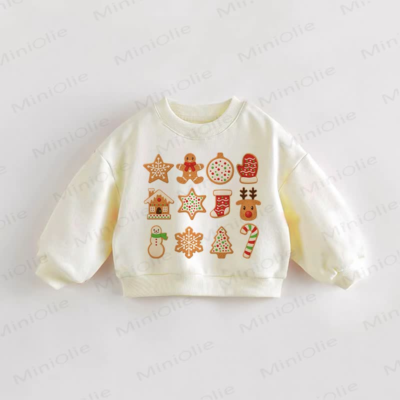 Felpa color crema con stampa natalizia per neonati e bambini piccoli - Crema - 3-5T - image 1