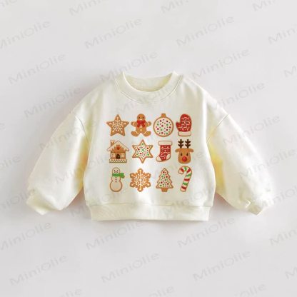 Felpa color crema con stampa natalizia per neonati e bambini piccoli - Crema - 3-5T - image 1