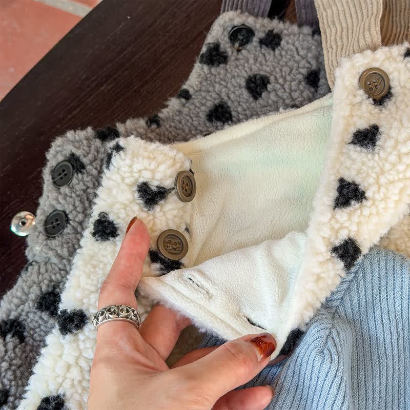 Salopette regolabile in sherpa a pois per bambini - image 7