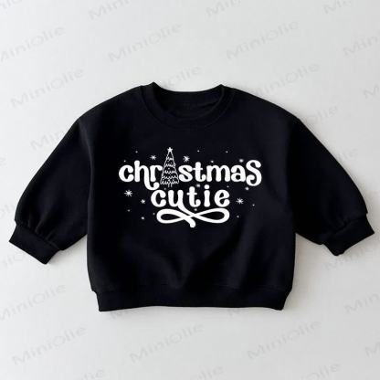 Felpa nera "CHRISTMAS CUTIE" per neonati e bambini piccoli - Nero - 3-5T - image 1