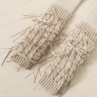 Leggings termici con fiocco per bambini - image 5
