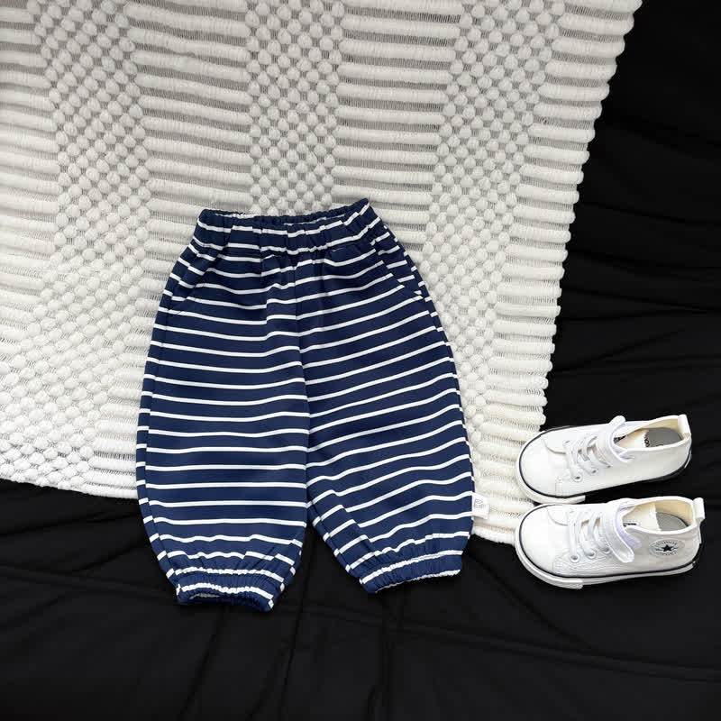 Pantaloni harem casual a righe morbide per bambini piccoli - Marina - 4-5T - image 4