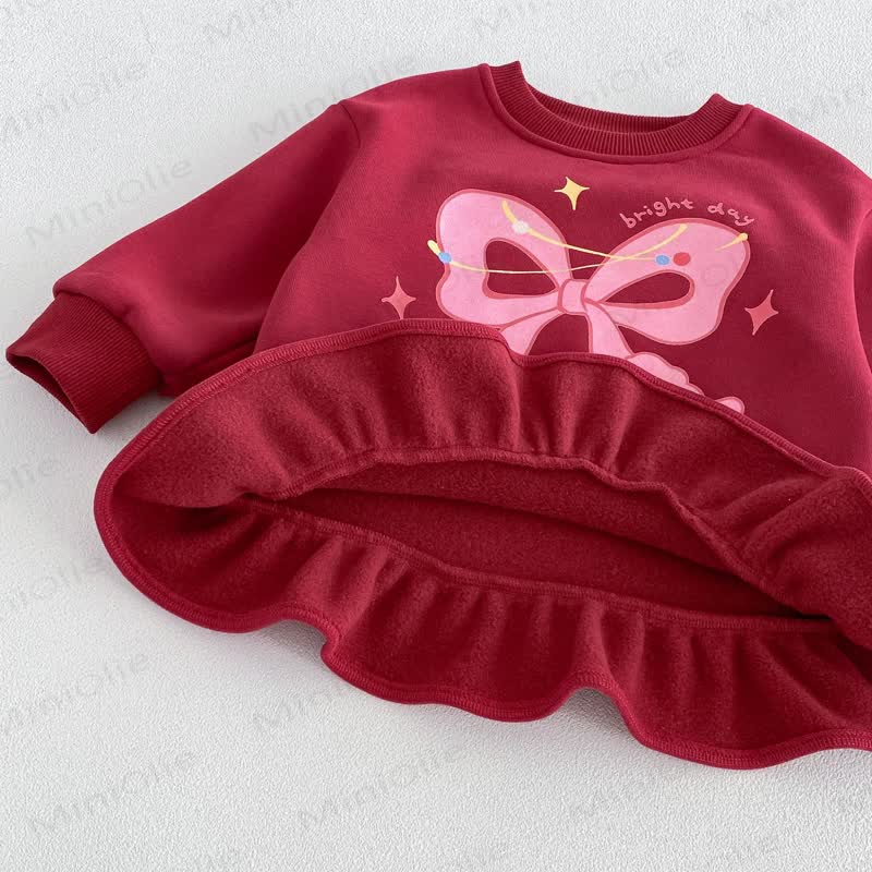 Vestitino in pile con coniglietto e fiocco per bambina - image 9