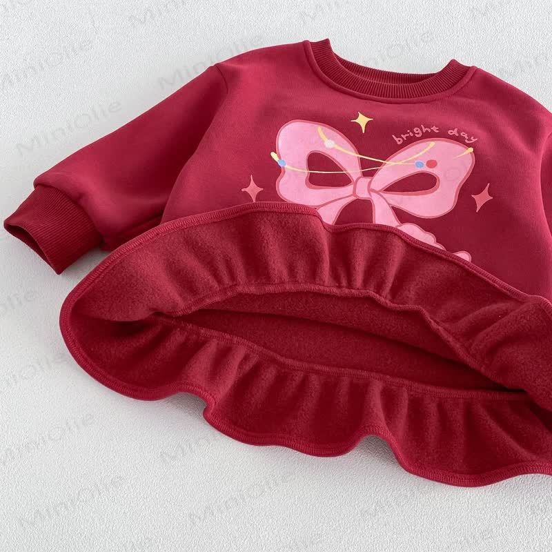 Vestitino in pile con coniglietto e fiocco per bambina - image 9