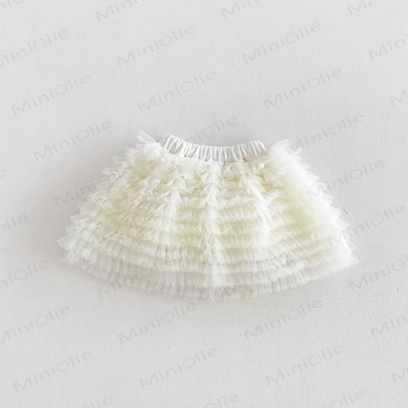 Capospalla color crema per neonata o vestitino senza maniche o maglione o vestito a torta in tessuto a rete - Torta a forma di vestito - 6-7T - image 13