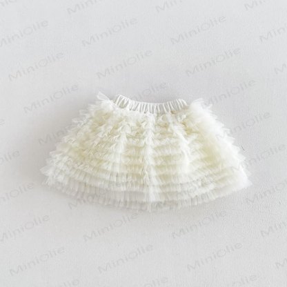 Capospalla color crema per neonata o vestitino senza maniche o maglione o vestito a torta in tessuto a rete - Torta a forma di vestito - 6-7T - image 13