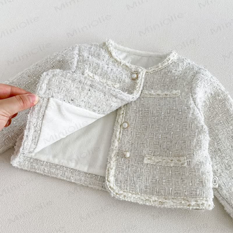 Capospalla color crema per neonata o vestitino senza maniche o maglione o vestito a torta in tessuto a rete - image 5