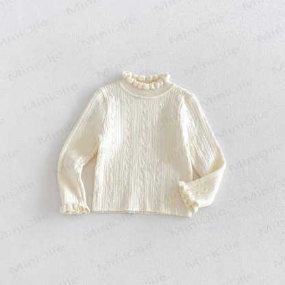 Completo da bambina composto da salopette o maglioncino trapuntato a fantasia floreale. - Maglione beige - 6-7T - image 10