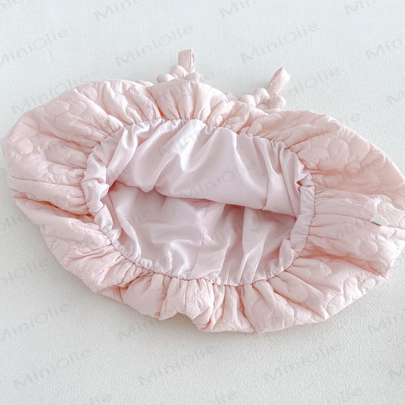 Completo da bambina composto da salopette o maglioncino trapuntato a fantasia floreale. - image 9
