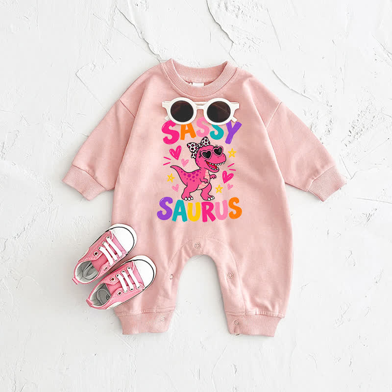 SASSY SAURUS Tutina rosa per neonato dinosauro - Rosa - 2-3T - image 1
