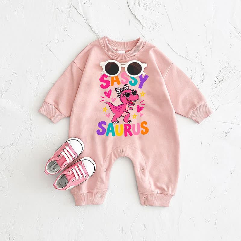 SASSY SAURUS Tutina rosa per neonato dinosauro - Rosa - 2-3T - image 1