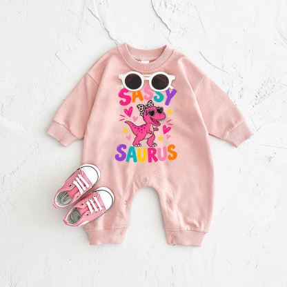 SASSY SAURUS Tutina rosa per neonato dinosauro - Rosa - 2-3T - image 1