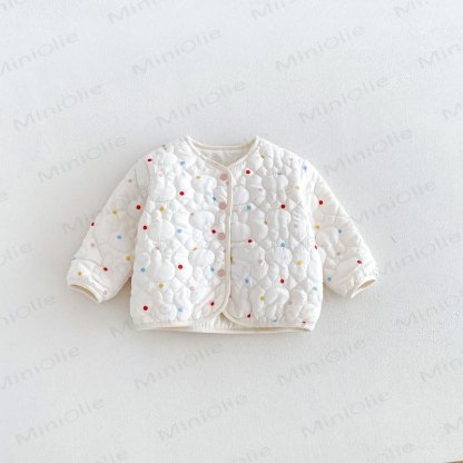 Giacca in pile trapuntata con stampa floreale e coniglietti per neonata. - Beige - 6-7T - image 3