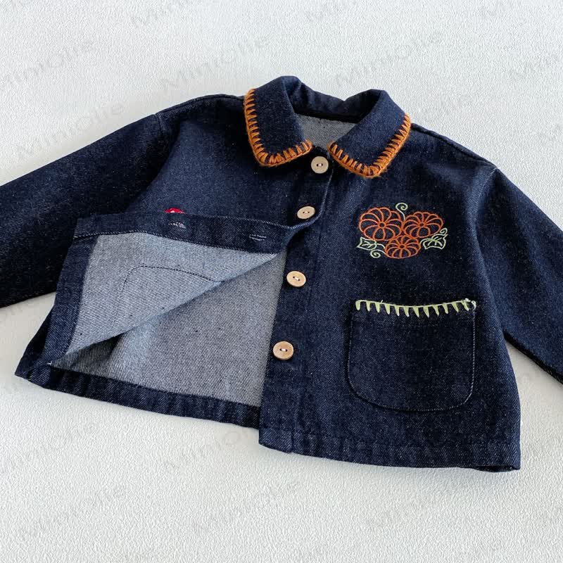 Giacca di jeans color fungo per bambina - image 8