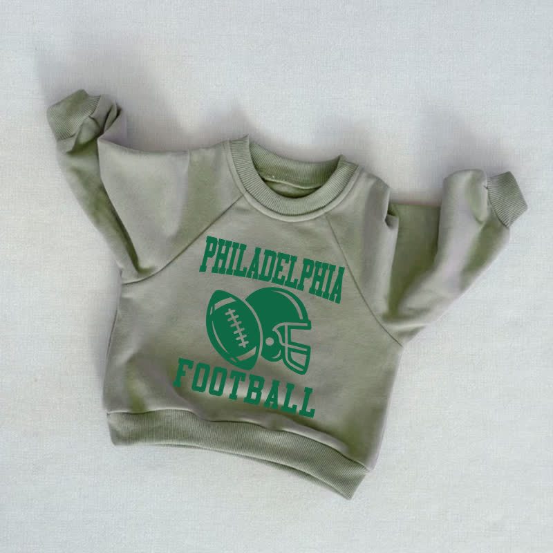 Felpa grigio-verde per neonati e bambini piccoli con la scritta PHILADELPHIA FOOTBALL - Grigio Verde - 3-5T - image 1