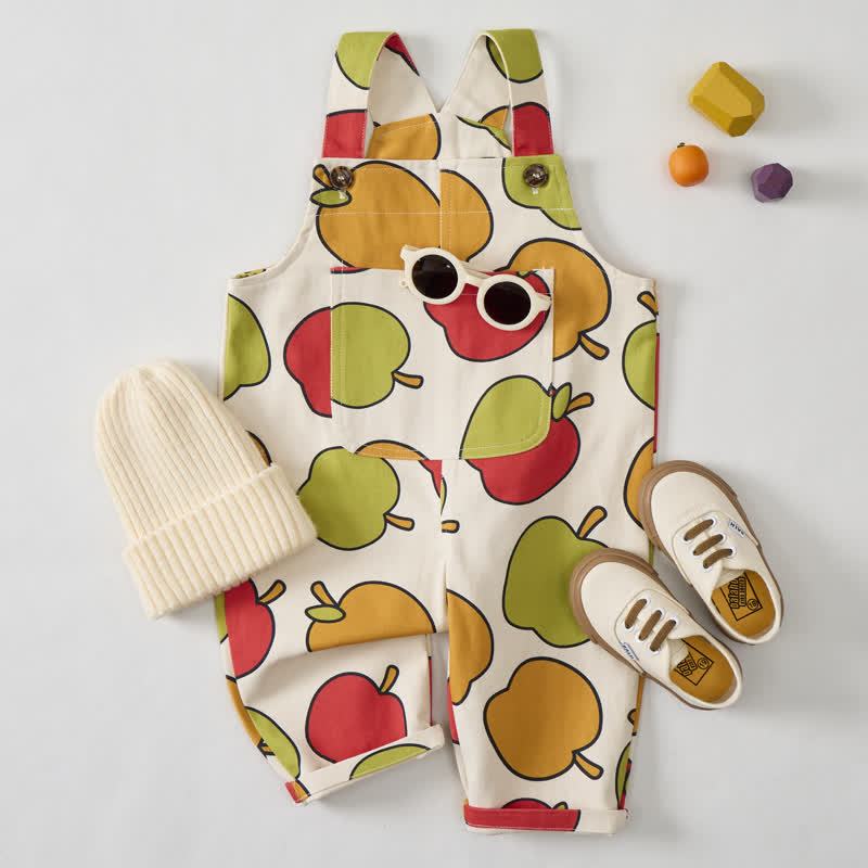 Tutina per neonati e bambini piccoli con stampa di mele beige. - image 2
