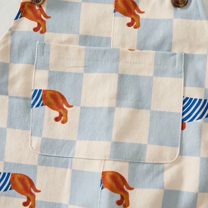 Tutina per neonati e bambini con stampa a scacchiera di bassotti - image 6