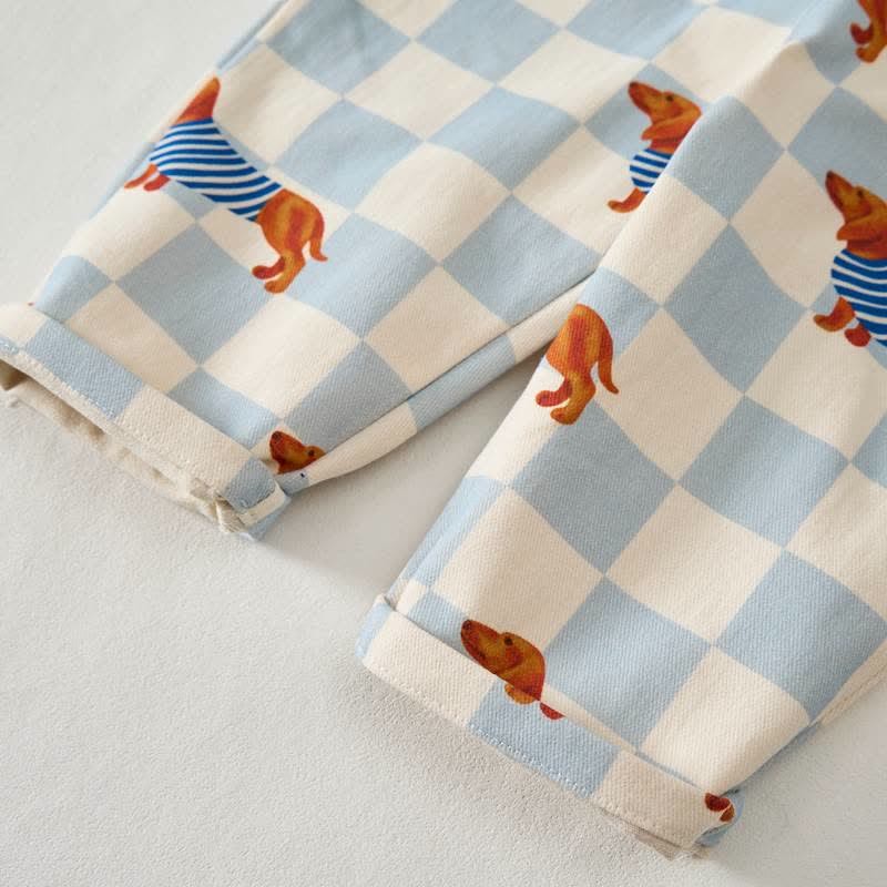 Tutina per neonati e bambini con stampa a scacchiera di bassotti - image 5