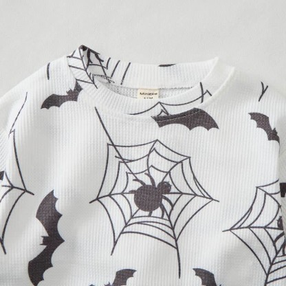 Set di 2 pezzi Baby Bat con stampa ragnatela a nido d'ape. - image 2
