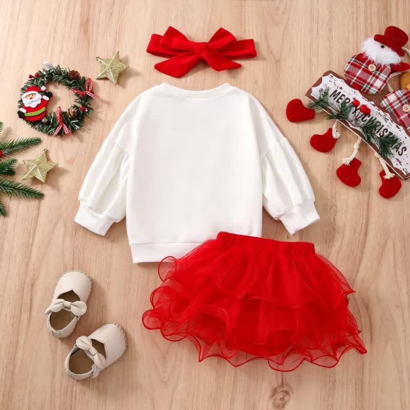 IL MIO PRIMO NATALE Completo con vestitino in tulle e fascia per capelli per bambina - image 3