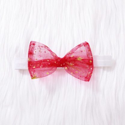 SANTA BABY - Abito da bambina in tulle rosso con stelle e fascia per capelli - image 3