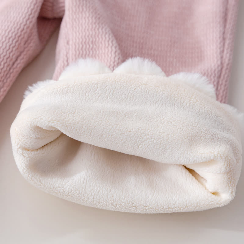 Pantaloni in pile comodi con cuori o allegri per bambina - image 10