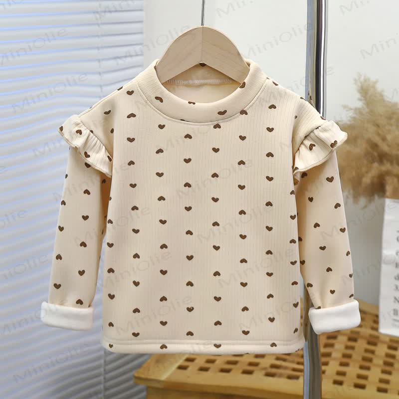 Maglietta a maniche lunghe con volant per bambina - Cuore Beige - 11-12T - image 5