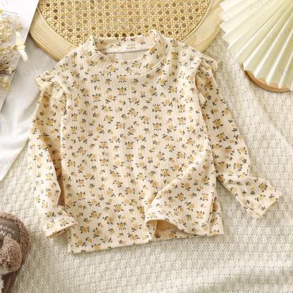 Maglietta a maniche lunghe con volant per bambina - Margherita beige - 11-12T - image 7
