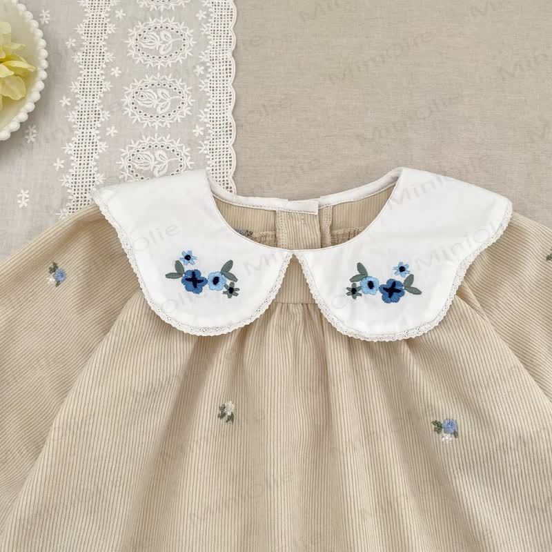 Vestito a fiori in velluto a coste per bambina - image 7