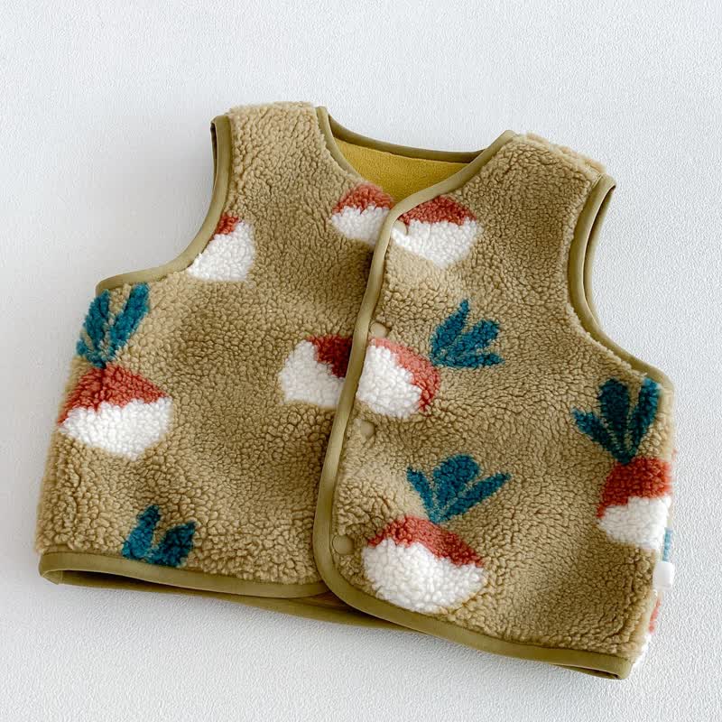Gilet o maglia a maniche lunghe in sherpa con stampa animalier per neonati e bambini piccoli - image 9
