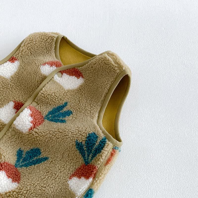 Gilet o maglia a maniche lunghe in sherpa con stampa animalier per neonati e bambini piccoli - image 11