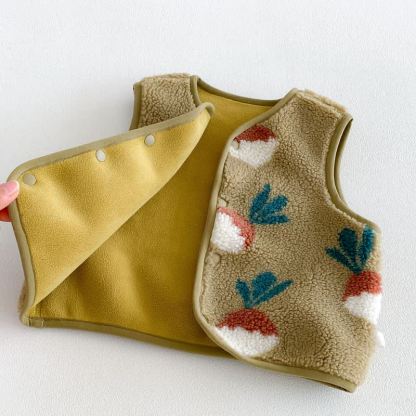 Gilet o maglia a maniche lunghe in sherpa con stampa animalier per neonati e bambini piccoli - image 12