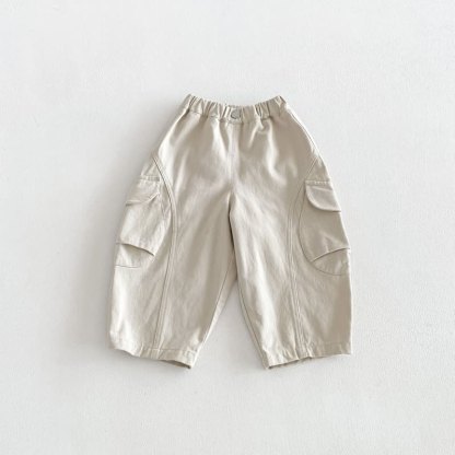Maglione o pantaloni cargo a tinta unita per bambini piccoli - Beige - 6-7T - image 5