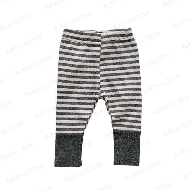 Leggings a righe con risvolto - image 4