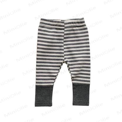 Leggings a righe con risvolto - image 4