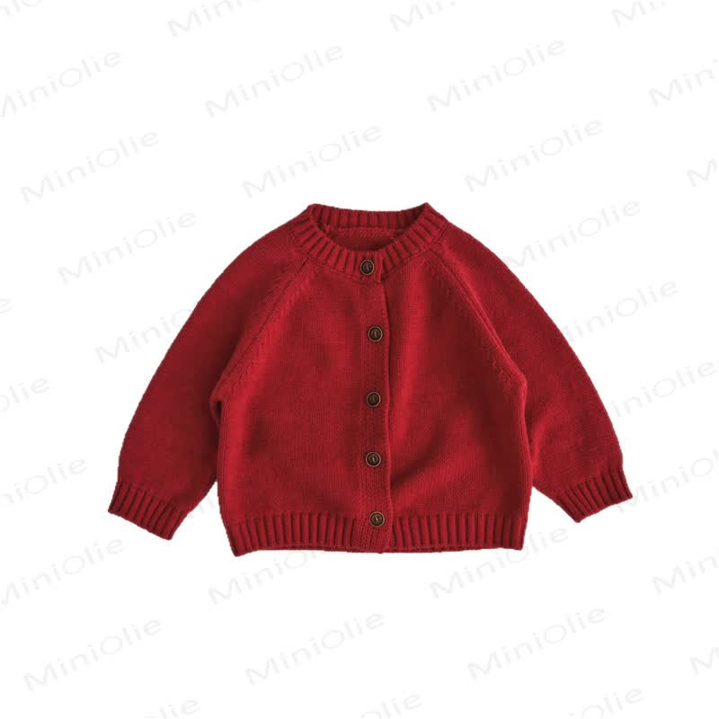 Cardigan per neonati e bambini con bottoni in legno. - image 2
